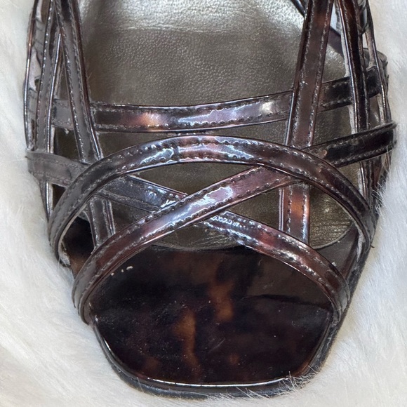 STUART WEITZMAN TORTOISE "TANGLE" PATENT SANDALS Shoes Strappy Size‎ 8 Summer - Picture 8 of 10